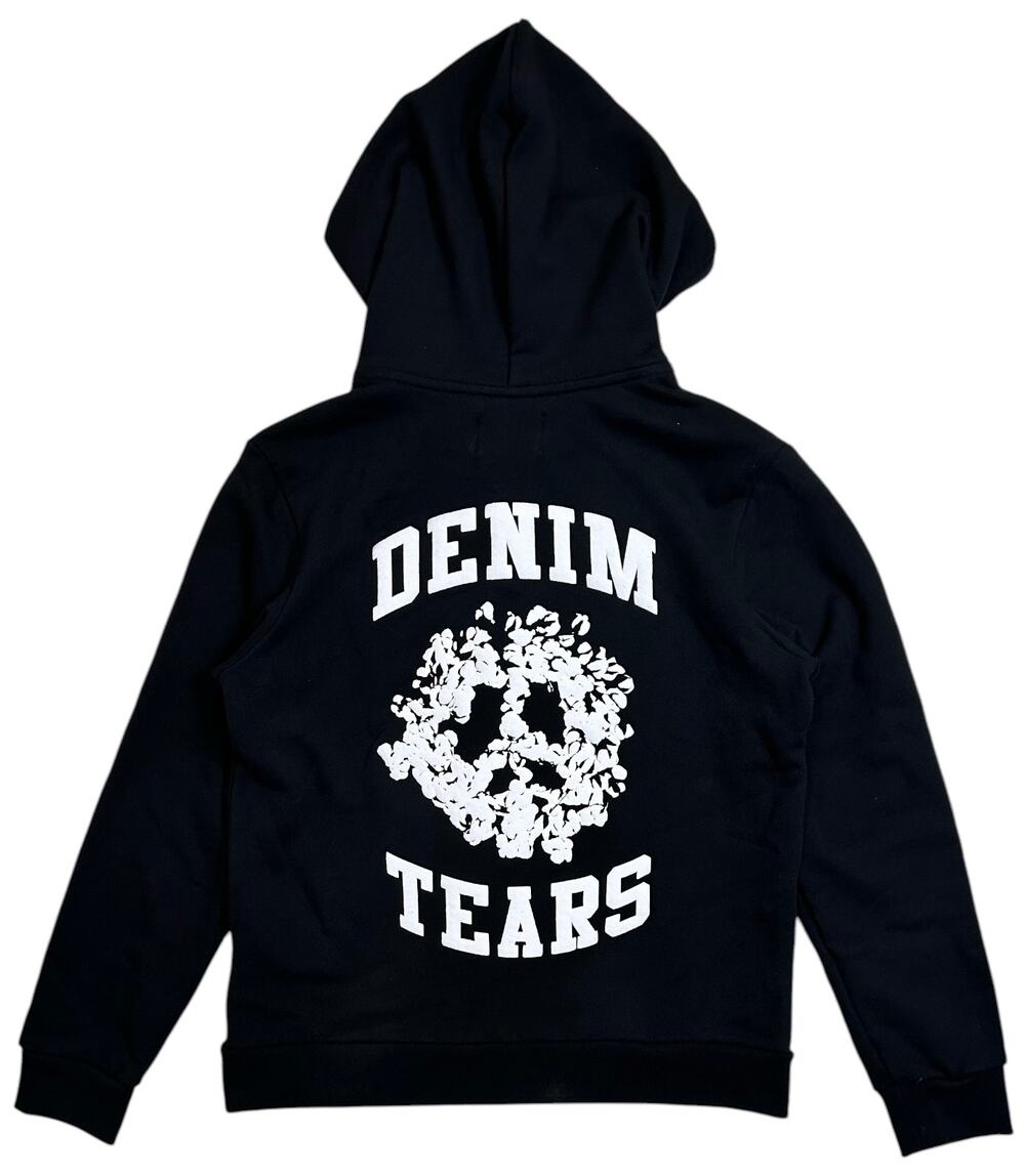 Denim Tears Men's University Zip Hoodie in Black/White